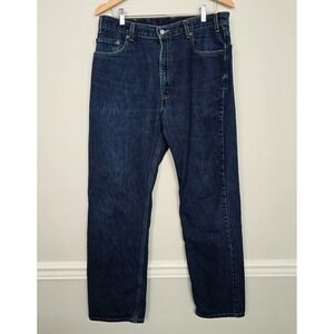 Vtg 2002 Levis Mens Straight Leg Denim Jeans Sz 36x32 Blue Heritage Classic Y2K
